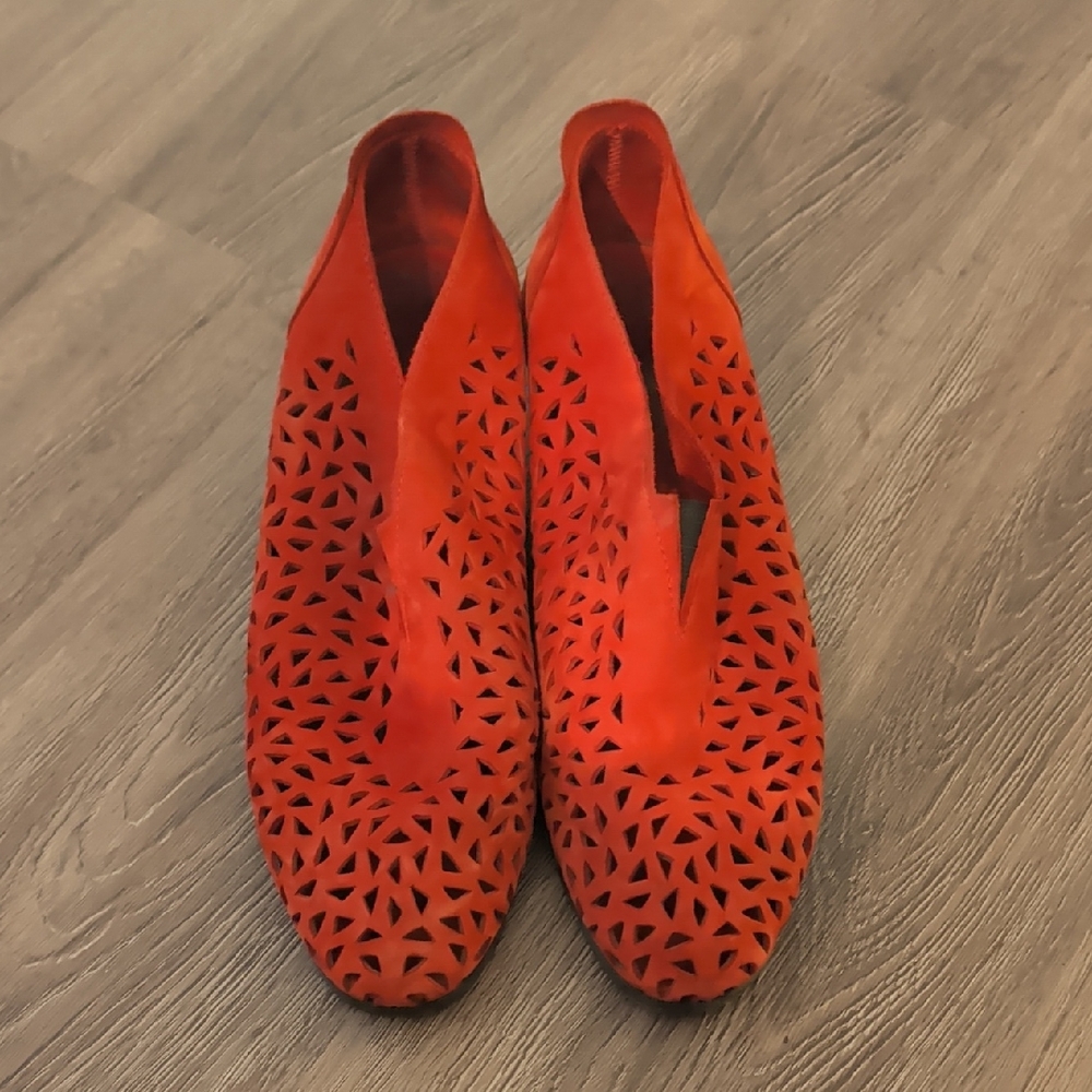 Arche Leather Red Cutout Flats